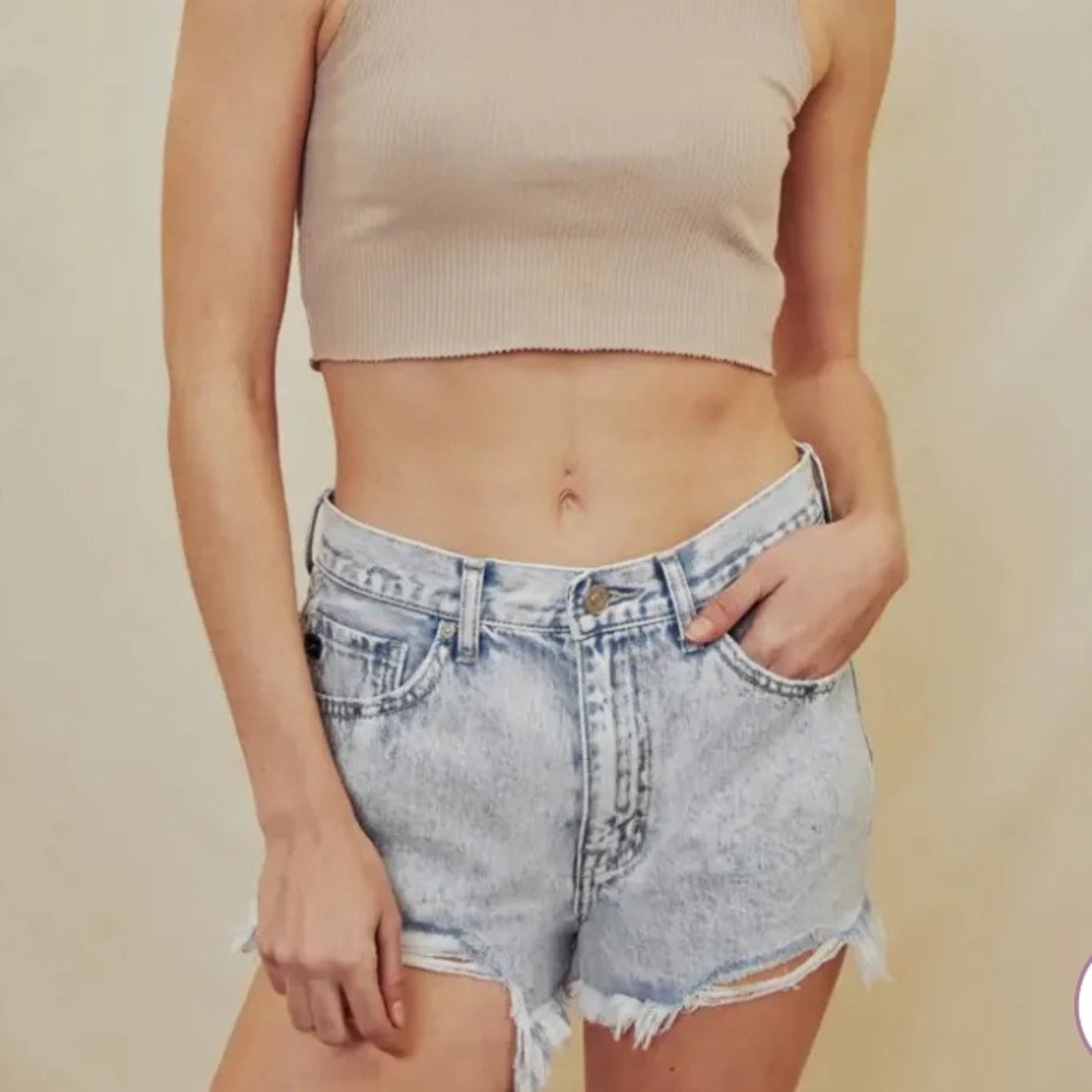 New Kancan Felicia Ultra High Rise Mom Denim Shorts